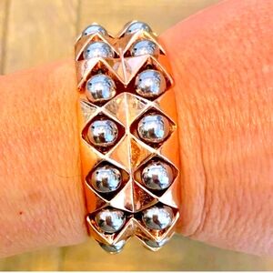 Ted Baker Rose Gold Stretchy Bracelet with Silver Accents